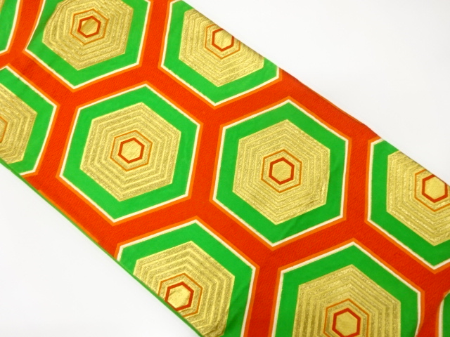 JAPANESE KIMONO / ANTIQUE FUKURO OBI / SILK / WOVEN KIKKO